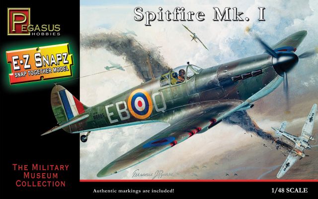 Pegasus Hobbies 1/48 E-Z Snapz Spitfire Mark 1 - Click Image to Close