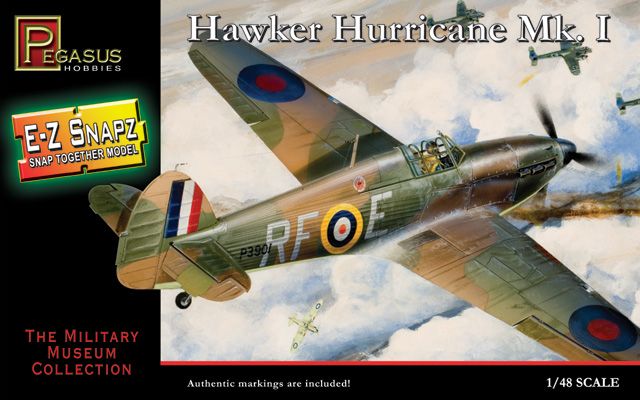 Pegasus Hobbies 1/48 E-Z Snapz Hawker Hurricane Mark 1