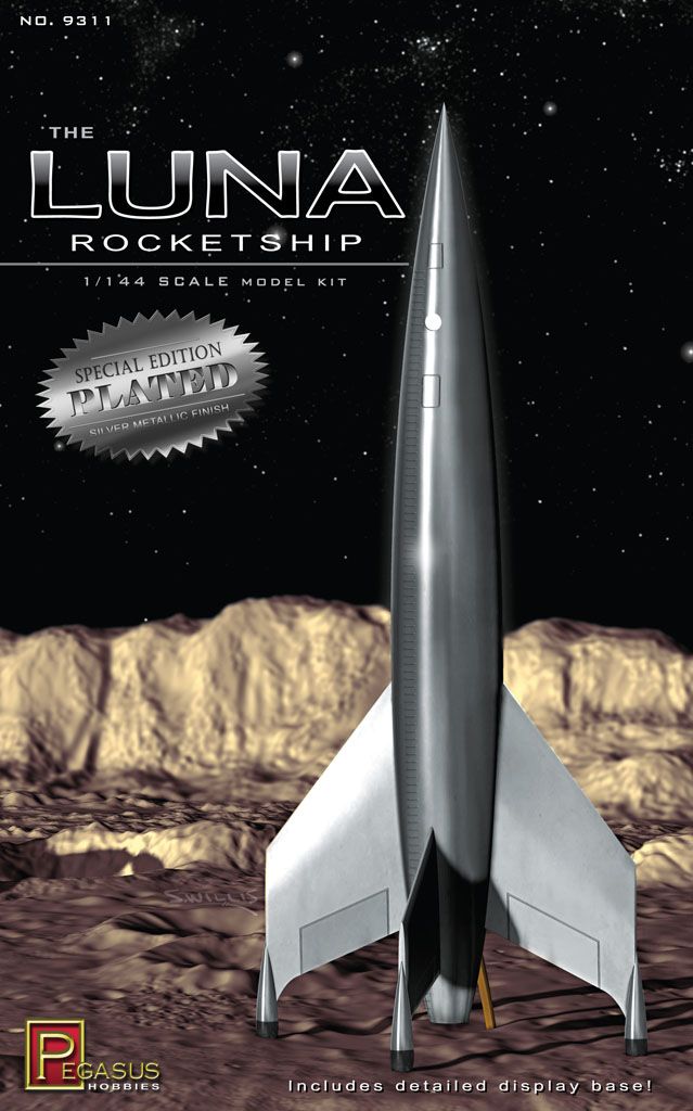 Pegasus Hobbies 1/144 Luna Rocketship Silver Plated Edition Kit - Click Image to Close