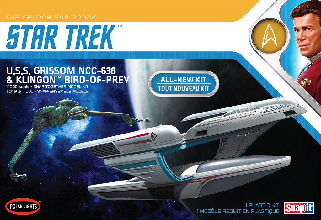 Polar Lights Star Trek U.S.S. Grissom / Klingon BoP (2-pack) Snap 1/1000 Model Kit (Level 2)