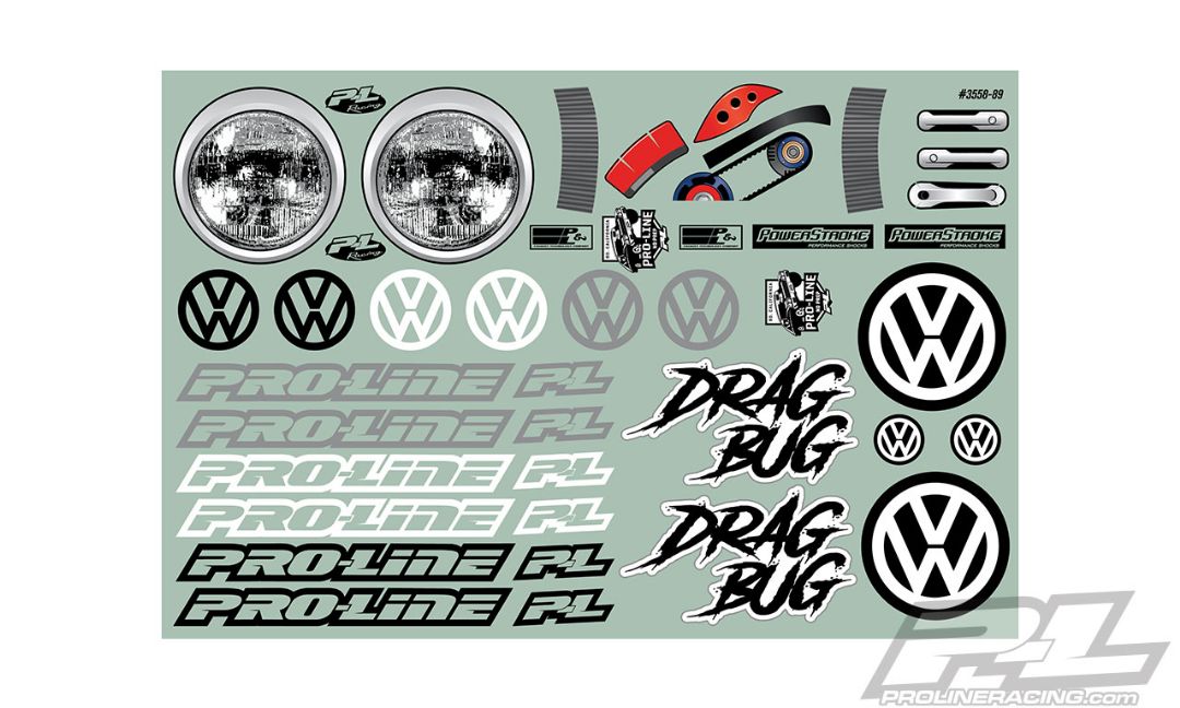 Pro-Line Volkswagen Drag Bug 1/10 Clear Body (5 Pack)