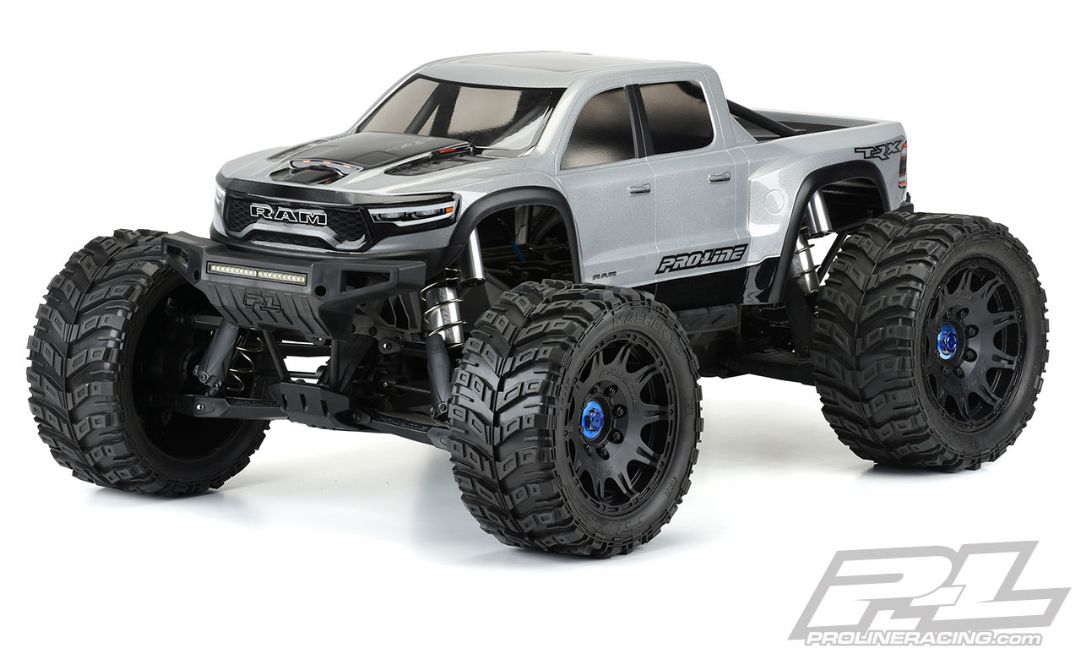 Pro-Line Pre-Cut 2021 Ram 1500 TRX Clear Body X-MAXX (3 Pack) - Click Image to Close