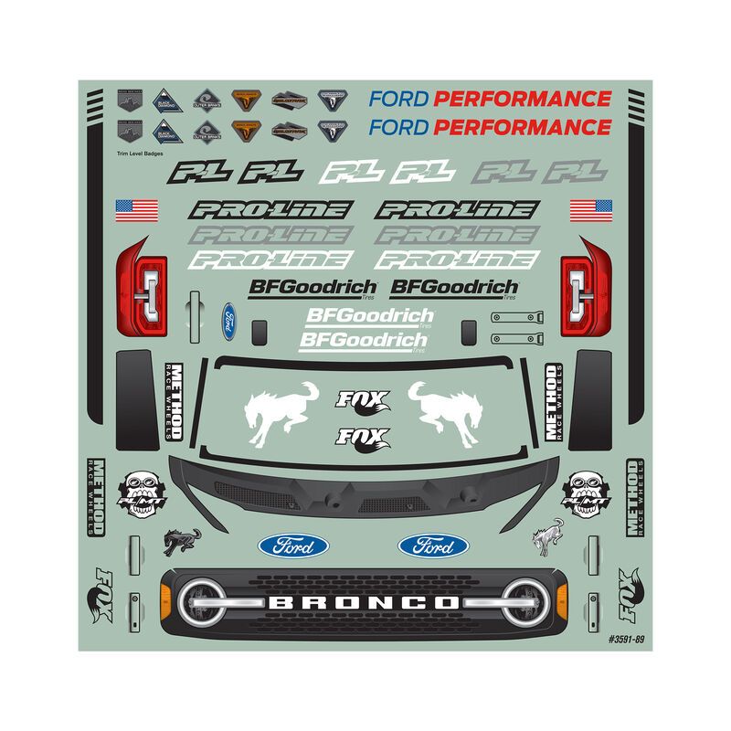 Proline 1/10 2021 Ford Bronco Body: Granite (3 Pack)