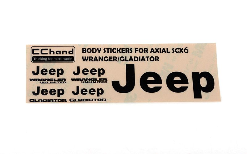 RC4WD Metal Logo Decal Sheet for Axial 1/6 SCX6 Jeep Wrangler (Black)