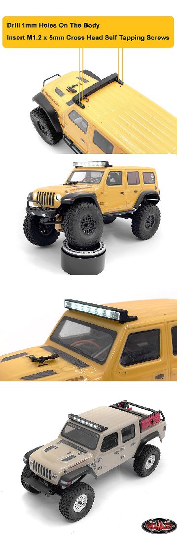 RC4WD Roof LED Light Bar for Axial SCX24 Jeep Wrangler JLU