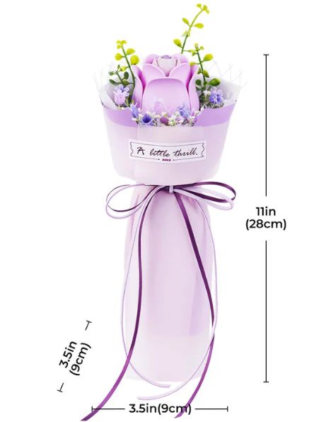 ROKR DIY Purple Rose Bouquet 3D Wooden Puzzle