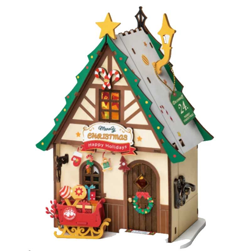 Rolife Twinkling Christmas House Miniature Doll House - Click Image to Close