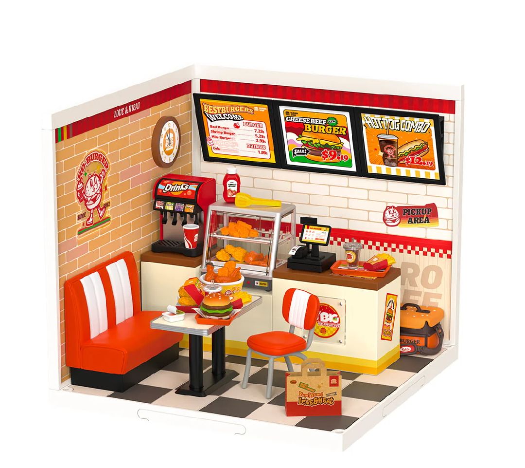 Rolife Yum Yum Burgers DIY Plastic Minature House - Click Image to Close