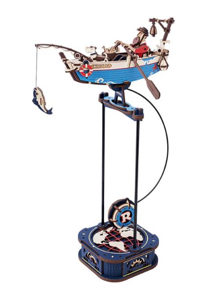 ROKR DIY Ocean Fisher Pendulum Toy 3D Wooden Puzzle - Click Image to Close