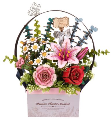 Rowood Wooden flower Basket 3D Wooden Puzzle