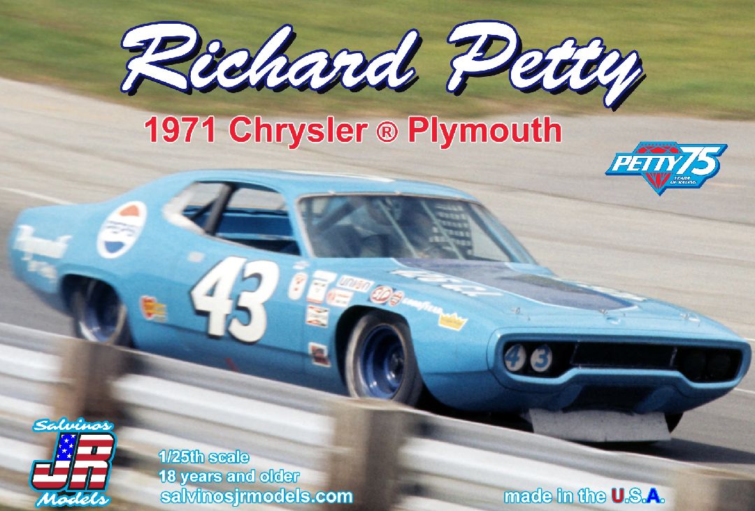 Salvino JR Models 1/25 Richard Petty 1971 Plymouth Pepsi Kit - Click Image to Close