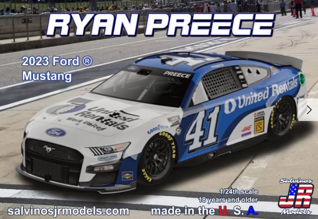 Salvino JR Models 1/24 Ryan Preece 2024 Ford Mustang Model Kit - Click Image to Close