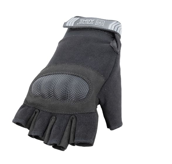 Specna Arms Protector Half-Finger Tactical Gloves Black - Large - Click Image to Close