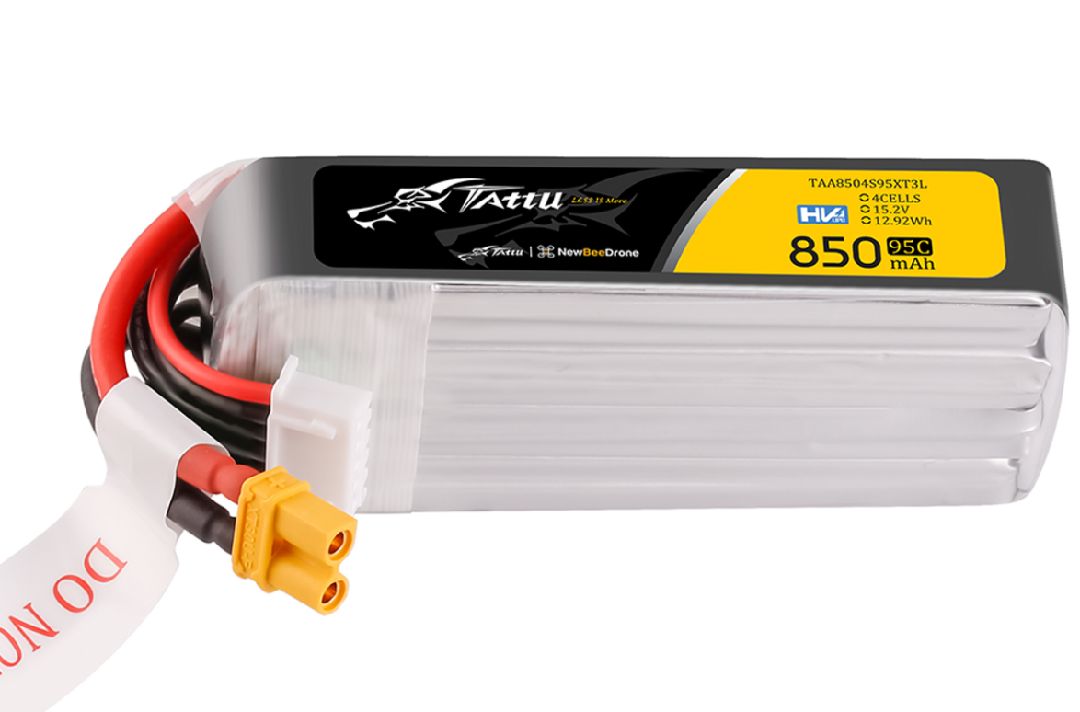 Tattu 850mAh 4S 95C 15.2V HV Lipo Long Pack with XT30 Plug Tattu 850mAh 4S 95C 15.2V HV Lipo Long Pack with XT30 Plug