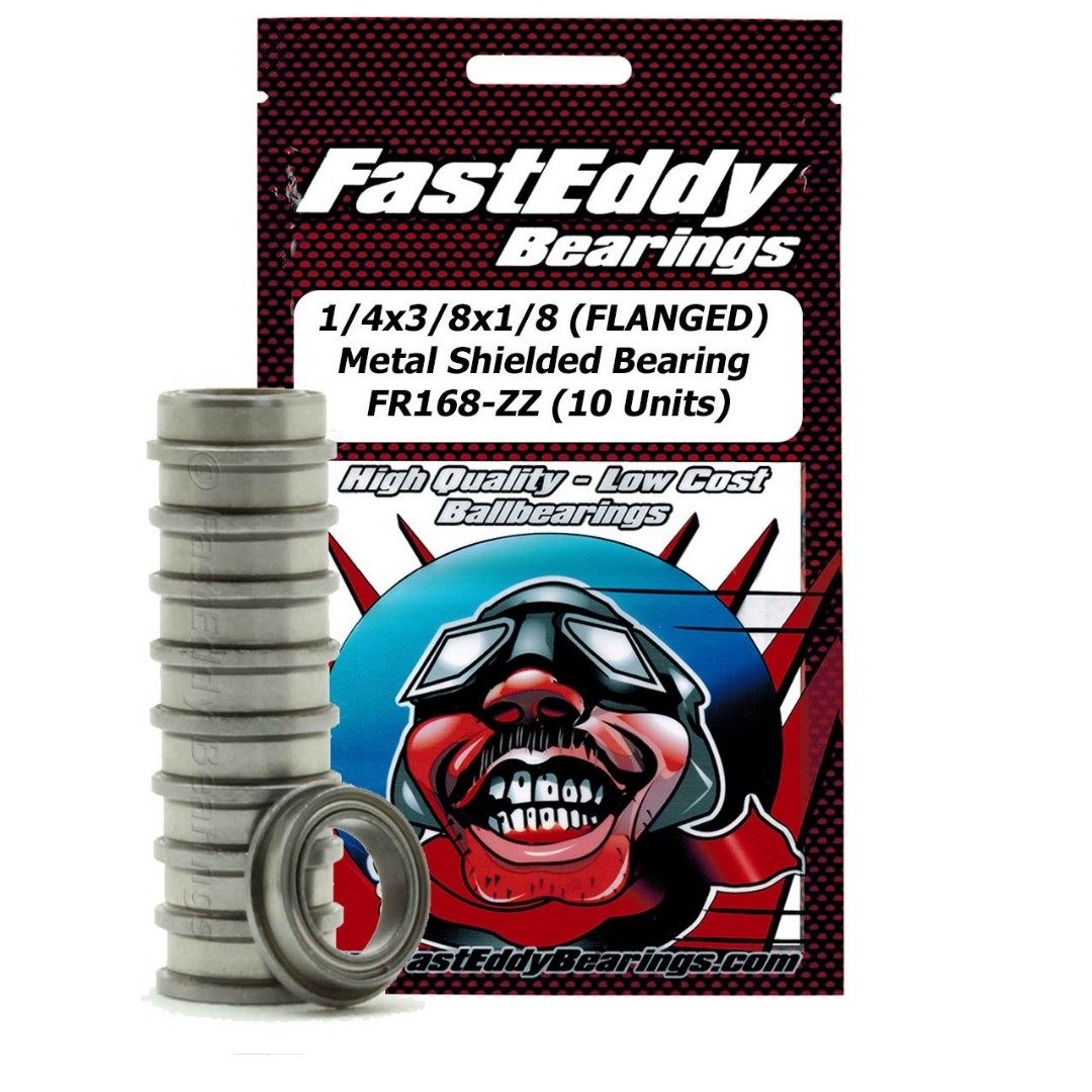 Fast Eddy 1/4x3/8x1/8 (FLANGED) Metal Shielded Bearing FR168-ZZ