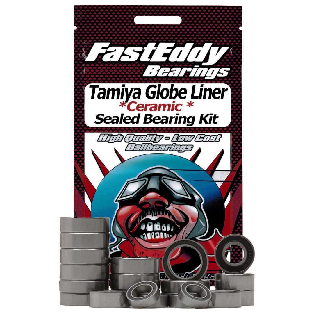 Fast Eddy Tamiya Globe Liner Ceramic Rubber Sealed Bearing Kit