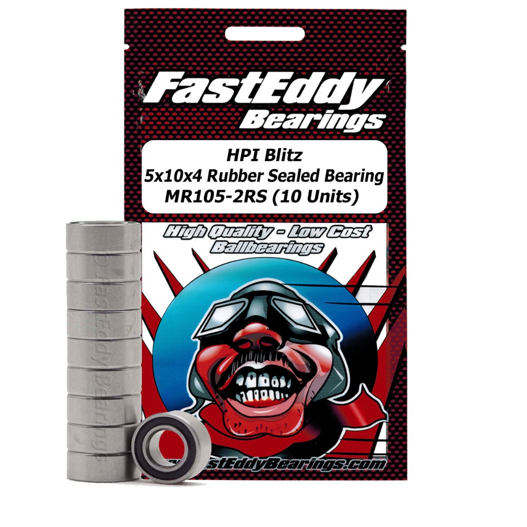 Fast Eddy HPI Blitz 5x10x4 Rubber Sealed Bearing MR105-2RS (10 U