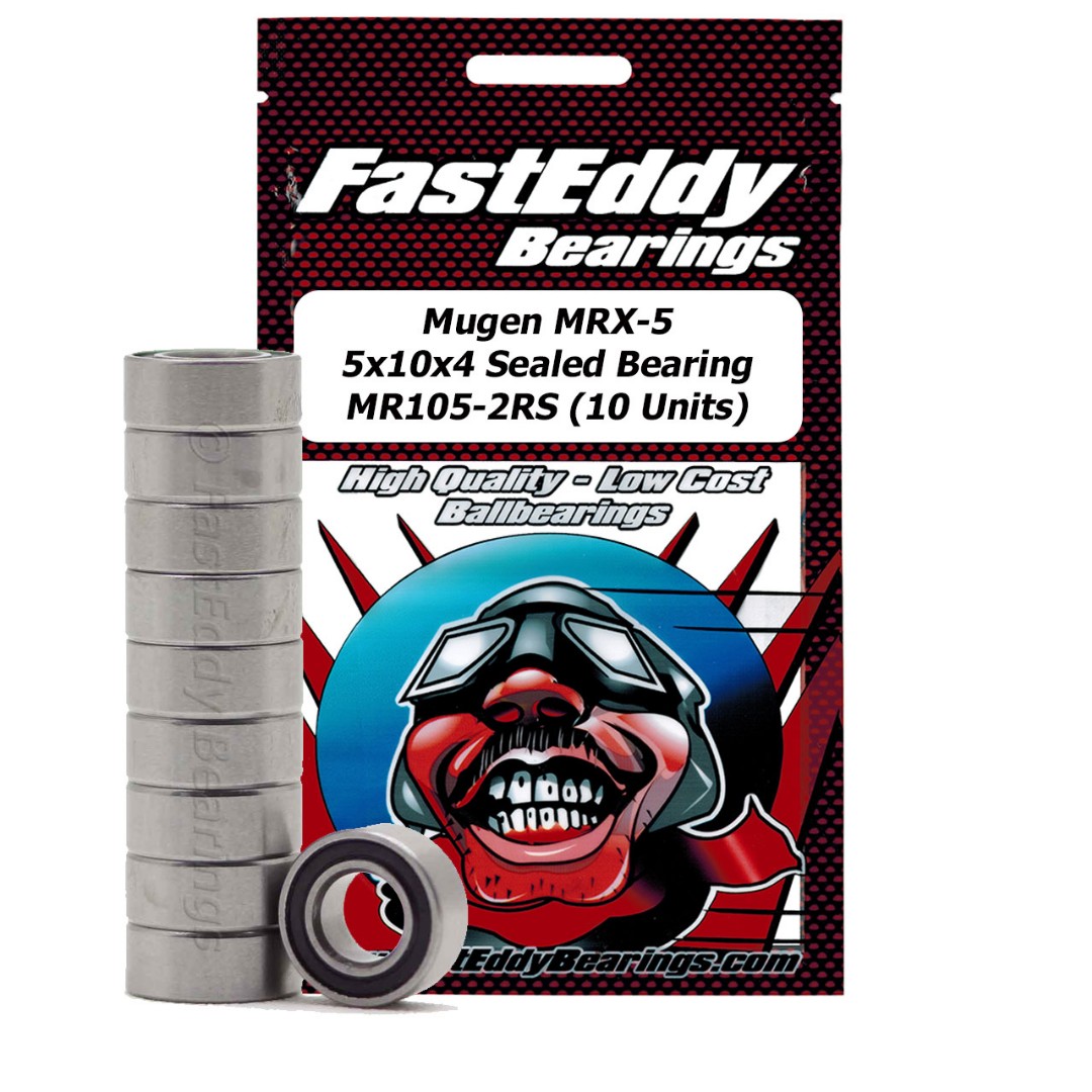 Fast Eddy Mugen MRX-5 5x10x4 Sealed Bearing MR105-2RS (10 Units) - Click Image to Close