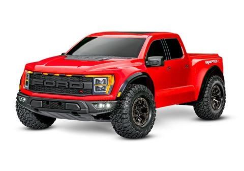 Traxxas Ford Raptor R (Red): 1/10 Pro Scale 4WD Replica Truck. Ready-To-Race with TQi Traxxas Link Enabled 2.4GHz Radio System and Traxxas Stability Management (TSM). Brushless VXL-3s ESC (Fwd/Rev). Requires: Battery and Charger