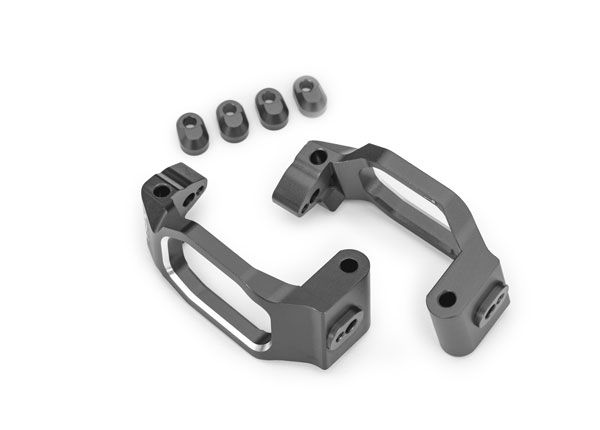 Traxxas Caster blocks, alum w/ threadlock, left&right (4)(Gray)