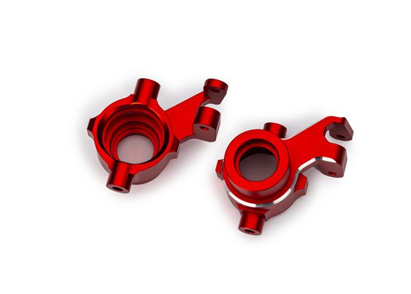 Traxxas Steering blocks, alum w/threadlock, left&right(2)(Red)