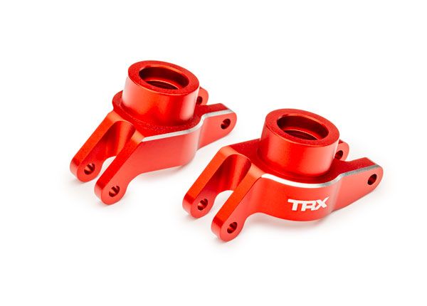 Traxxas Carriers, stub axle, alum, rear, left & right (Red)