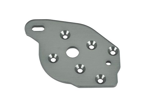 Traxxas Plate, motor, 6061-T6 aluminum (gray-anodized) - Click Image to Close