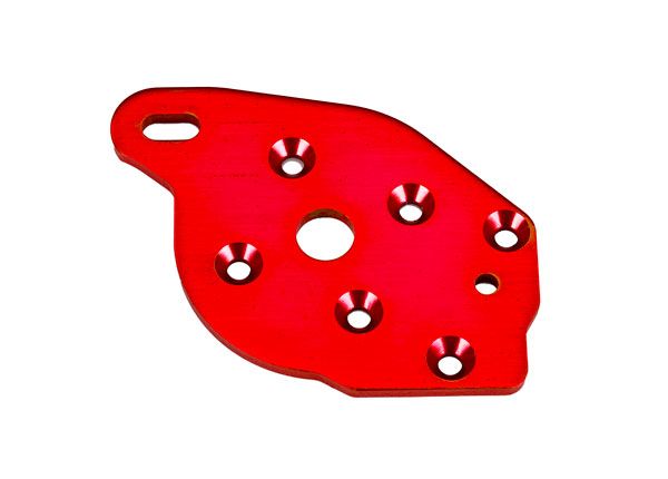 Traxxas Plate, motor, 6061-T6 aluminum (red-anodized) - Click Image to Close