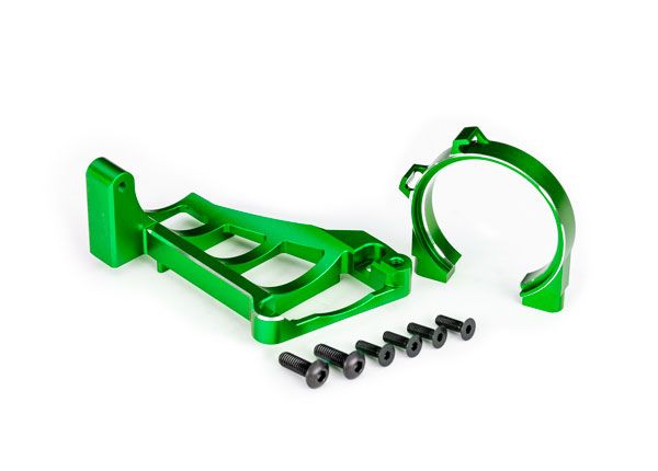 Traxxas Motor mounts (front & rear) (green-anodized 6061-T6 aluminum)/ 3x10mm CCS (with threadlock) (4)/ 4x12mm BCS (with threadlock) (2) (for use with #3461 motor)