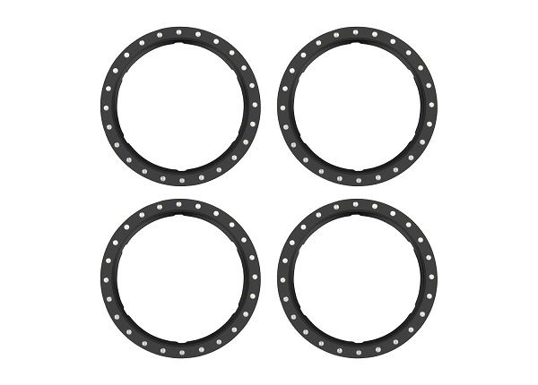 Traxxas Beadlock rings, black (machined aluminum) (4)