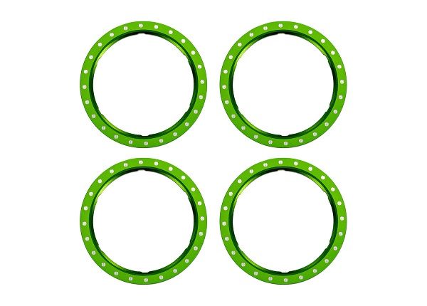 Traxxas Beadlock rings, green (machined aluminum) (4)