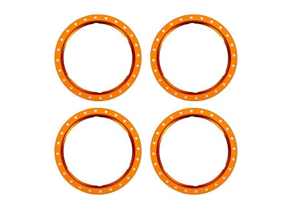 Traxxas Beadlock rings, orange (machined aluminum) (4)