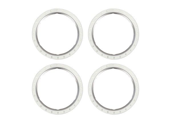 Traxxas Beadlock rings, silver (machined aluminum) (4)