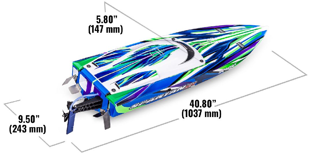 Traxxas Spartan SR 36" Race Boat - Green w/ Trailer