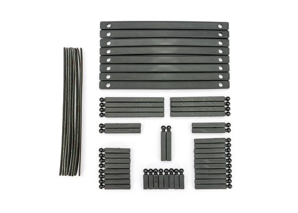 Traxxas Support posts, boat trailer (17mm (8),30mm (8),35mm (2),37mm (8),38mm (2),40mm (2),43mm (2),65mm (4),70mm (4))/ bunk boards (8)