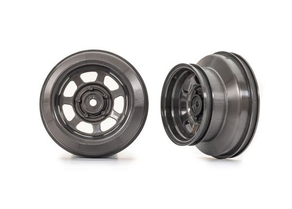Traxxas Wheels, dirt oval, graphite gray (2) (2WD front only)