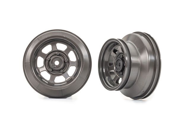 Traxxas Wheels, dirt oval, graphite gray (2) (4WD front/rear)