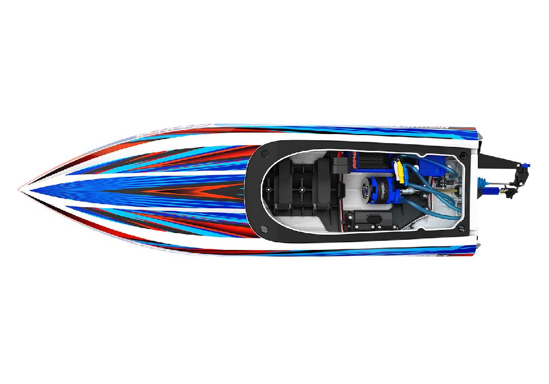 Traxxas Disruptor Boat, 4S VXL - Blue w/ Trailer