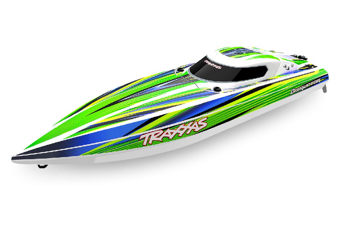 Traxxas Disruptor Boat, 4S VXL - Green w/ Trailer