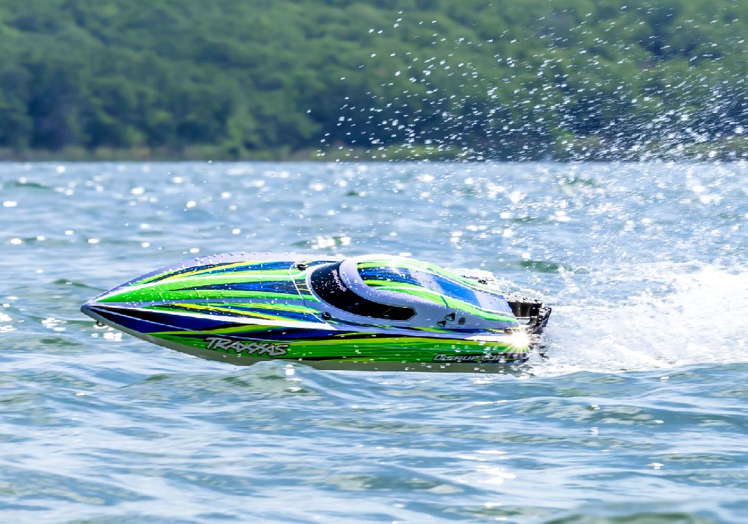 Traxxas Disruptor Boat, 4S VXL - Green w/ Trailer