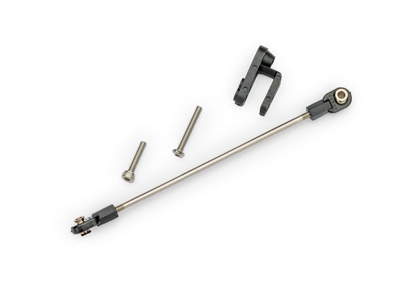 Traxxas Rudder pushrod, assembled/ servo horn/ 3x22mm BCS (stainless) (1)/ 3x15mm CS (stainless) (1)