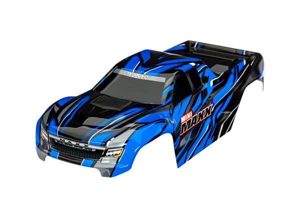 Traxxas Body, Mini Maxx, blue (painted, decals applied) - Click Image to Close