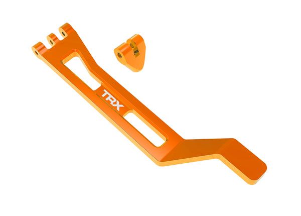 Traxxas Battery hold-down, hold-down post (orange-anodized 6061-T6 aluminum)/ 3x15mm BCS (with threadlock) (1)