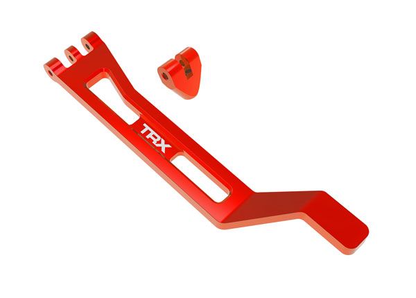 Traxxas Battery hold-down, hold-down post (red-anodized 6061-T6 aluminum)/ 3x15mm BCS (with threadlock) (1)