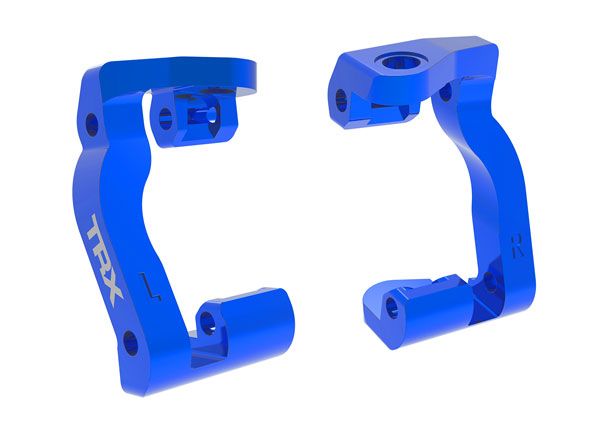 Traxxas Caster blocks (c-hubs), aluminum (blue)(left & right) - Click Image to Close