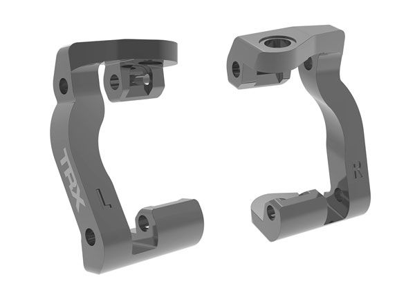 Traxxas Caster blocks (c-hubs),6061-T6 aluminum (gray-anodized),left & right