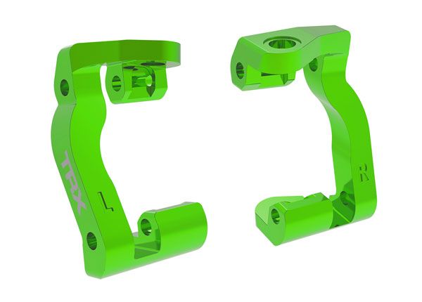 Traxxas Caster blocks (c-hubs), aluminum (green)(left & right)