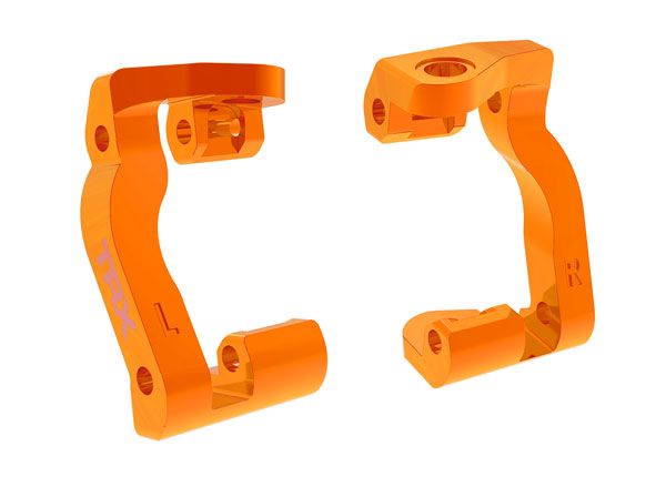 Traxxas Caster blocks (c-hubs), aluminum (orange)(left & right) - Click Image to Close