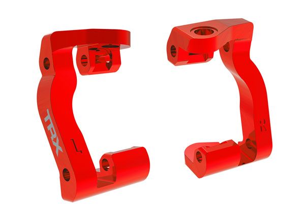 Traxxas Caster blocks (c-hubs), aluminum (red)(left & right)