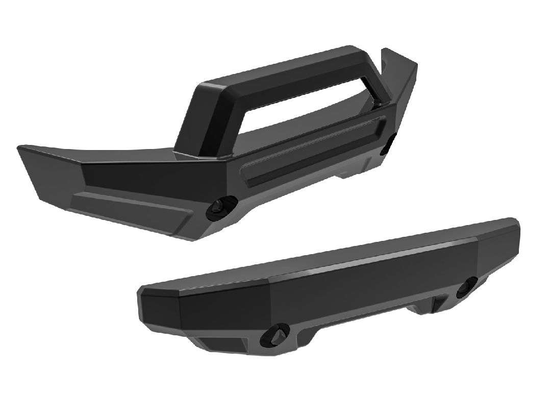 Traxxas Bumper, front (1)/ rear (1) (black) - Click Image to Close